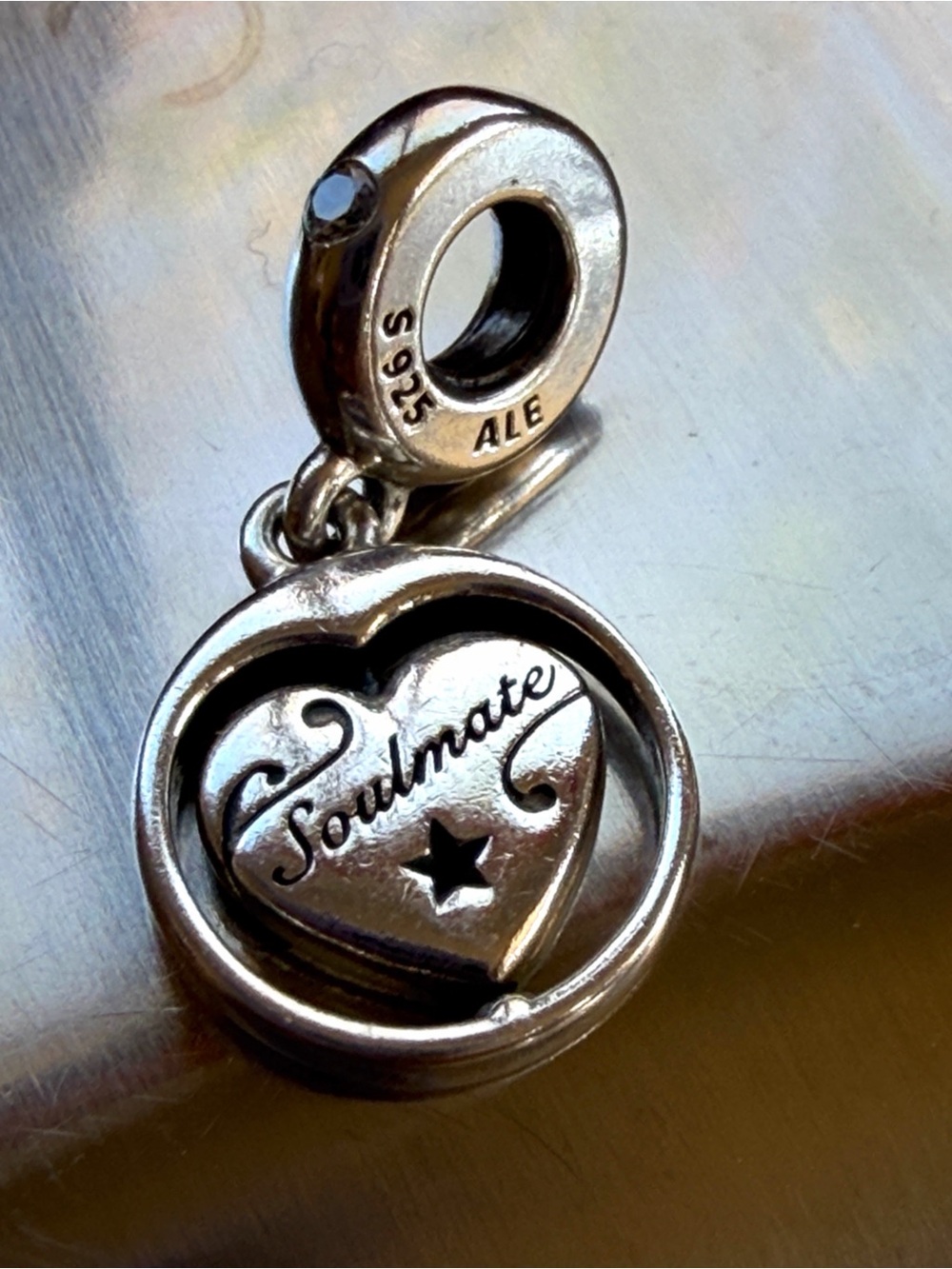 Pandora Moments Sterling Silver Spinning Forever & Always Soulmate Dangle - Picture 4 of 4